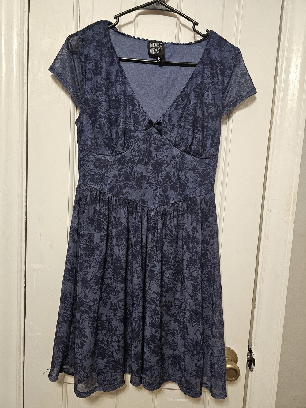 Derek Heart Navy Blue Floral Midi Dress